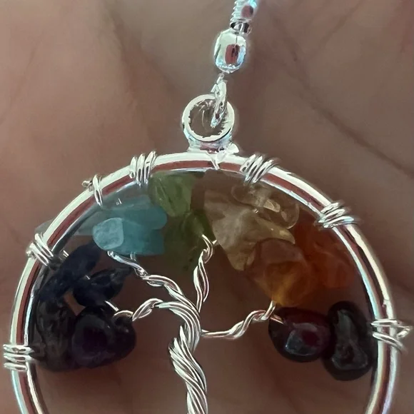 Beautiful Tree of Life Earrings with Multicolor Gemstones! NWT 🩷❤️🧡💛💜💙🩵💚 - Picture 3 of 3